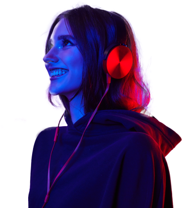 Vrouw - hoofdtelefoon